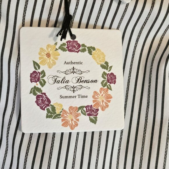 Striped Button-Up Women's Top - Picture 7 of 8